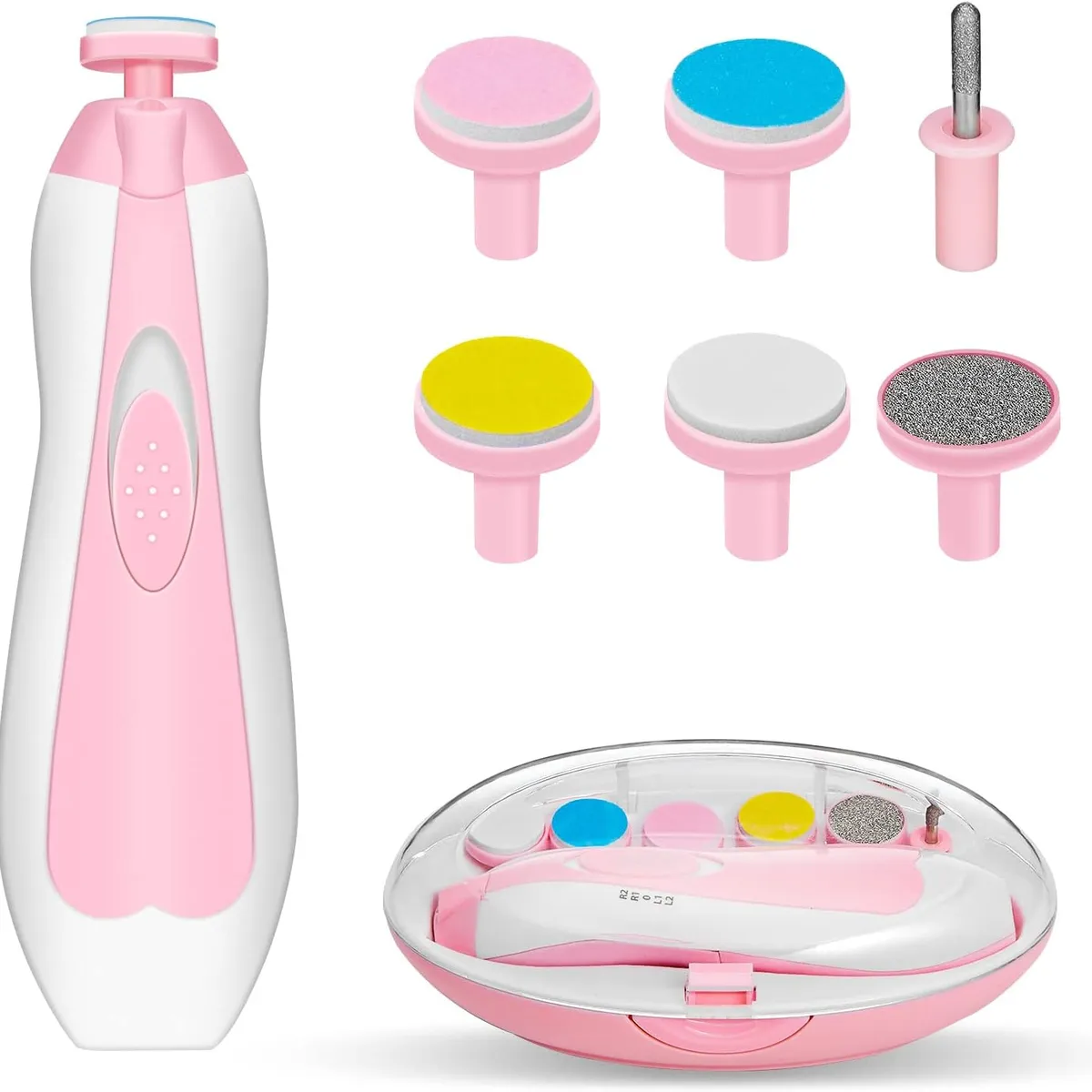 BABY ON - Lima Eléctrica Para Bebe Cuidado De Uñas Rosa