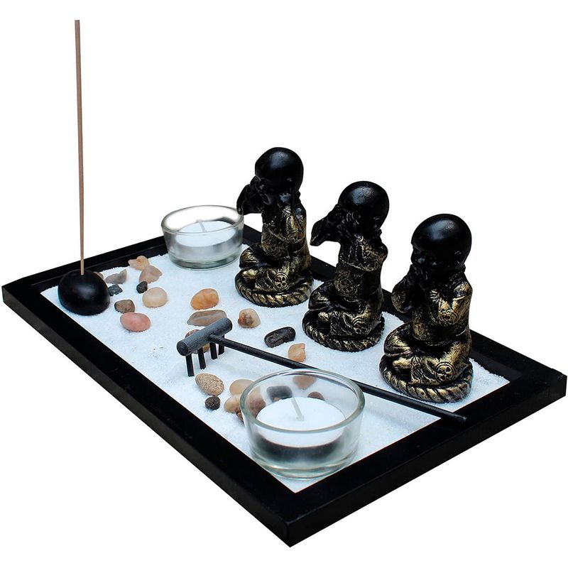 DAYOSHOP - Jardín Zen 3 Budas De La Sabiduria Prosperidad Y Protección