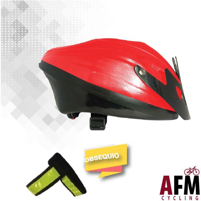 AFM - CASCO BICICLETA CON RACHET AJUSTABLE ROJO