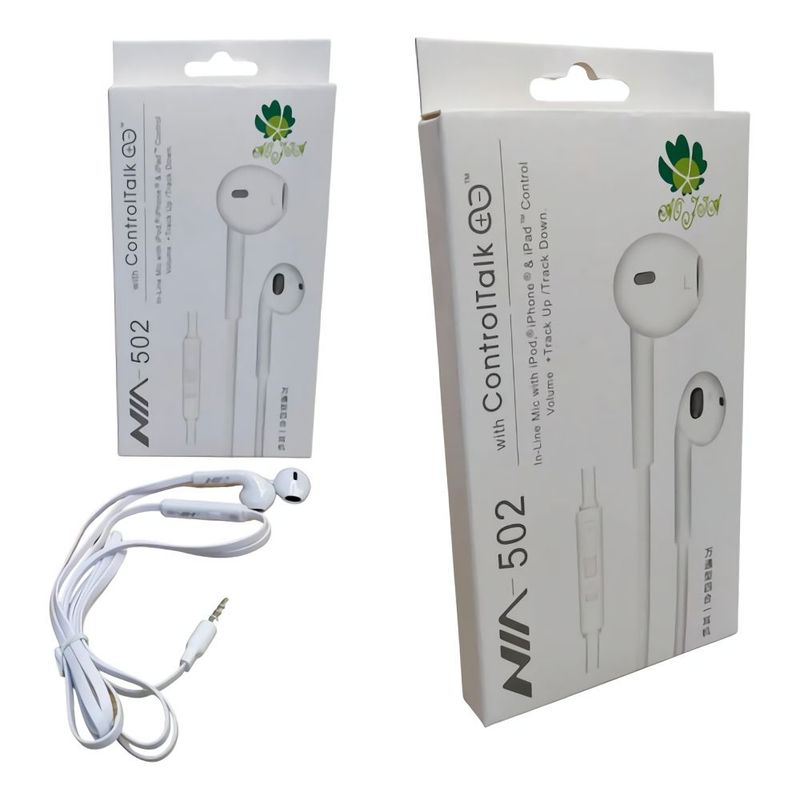 GENERICO - Audífonos con microfono Manos libres alta calidad NIA 502 Blanco