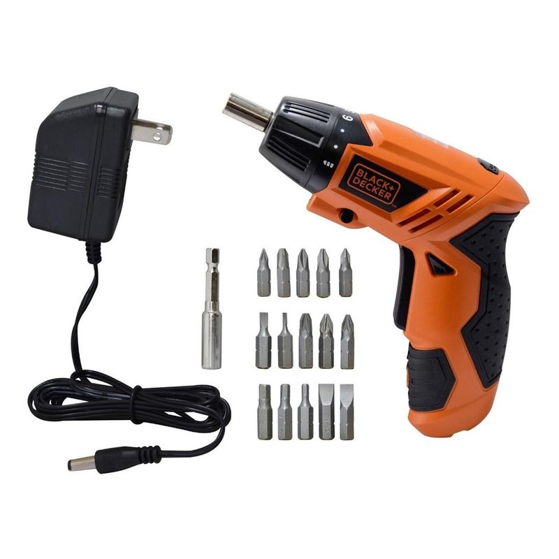 BLACK+DECKER - Atornillador Inalambrico Luz Led+15 Puntas B+D KC4815b3