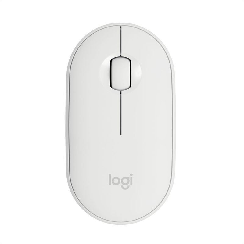 LOGITECH - Mouse Silencioso Bluetooth Logitech M350 Pebble Win Mac - White Can