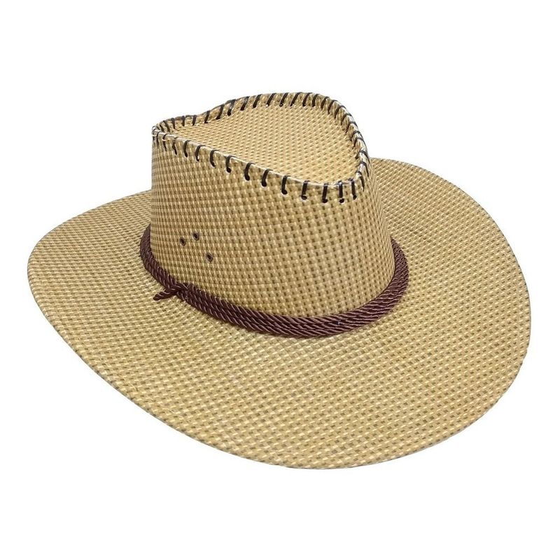VELBROS - Sombrero Vaquero Texano Llanero Norteño Hombre Mujer Sol - Caqui