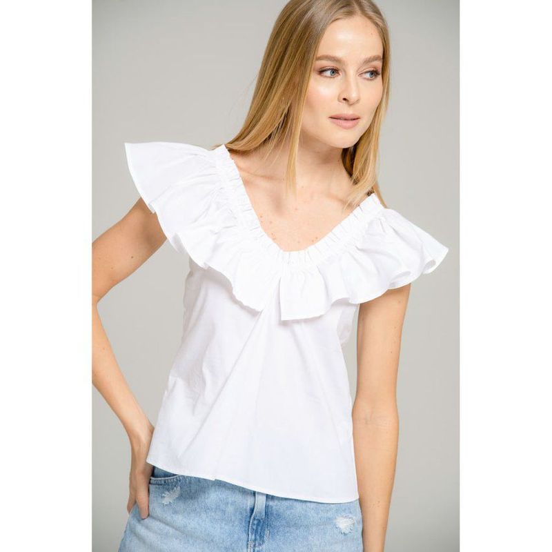 RAGGED - Blusa liena ragged blanco