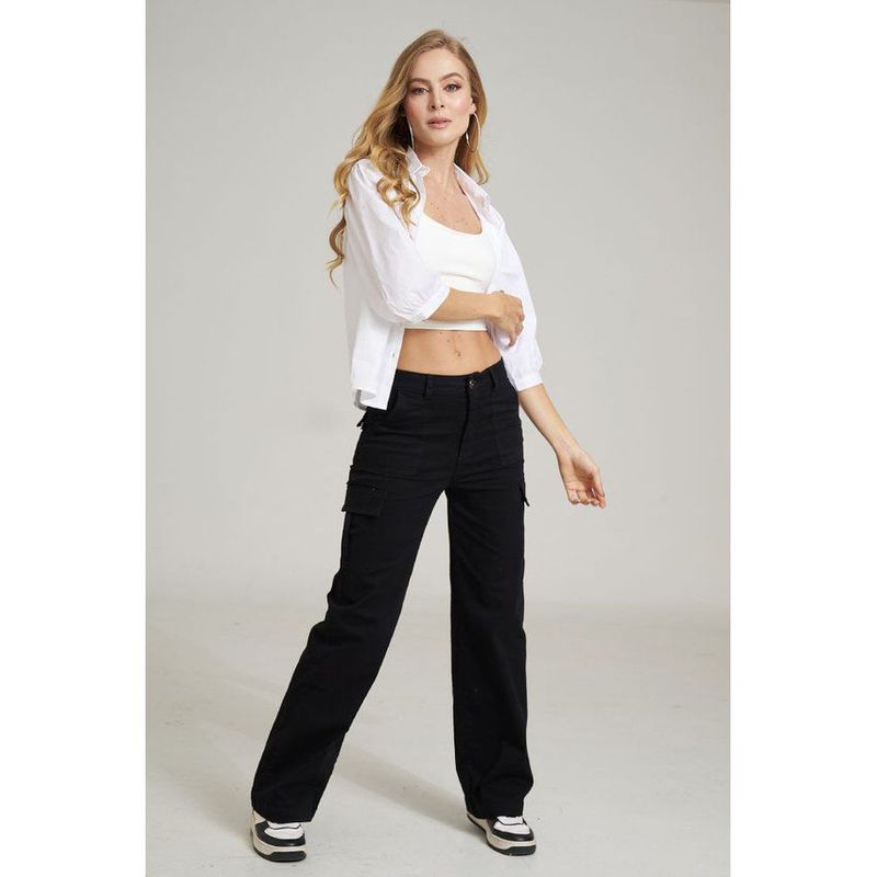 RAGGED - Pantalon cargo ragged negro