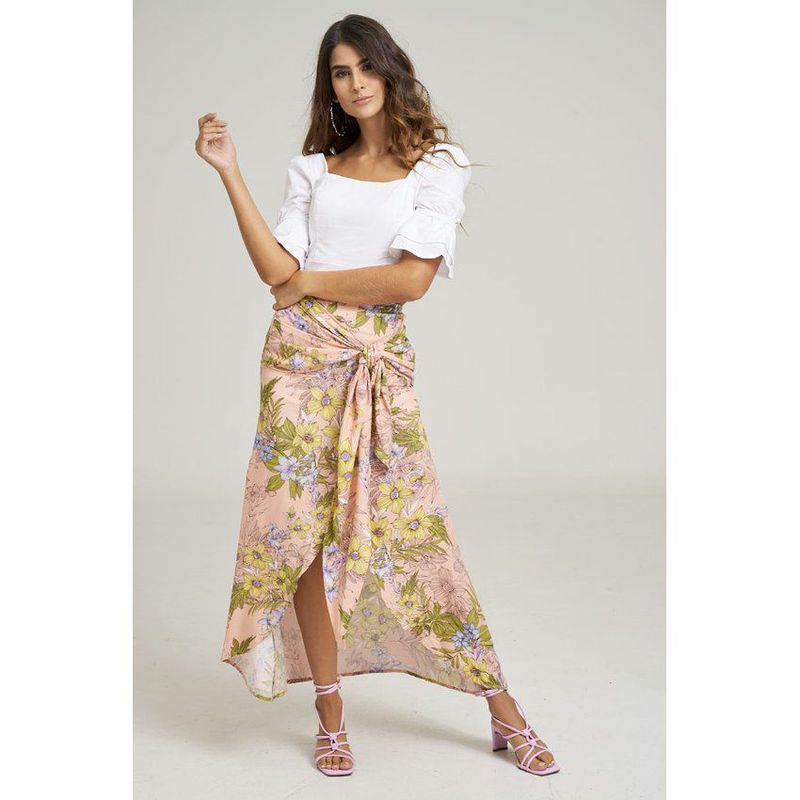 RAGGED - Falda antonieta ragged rosa