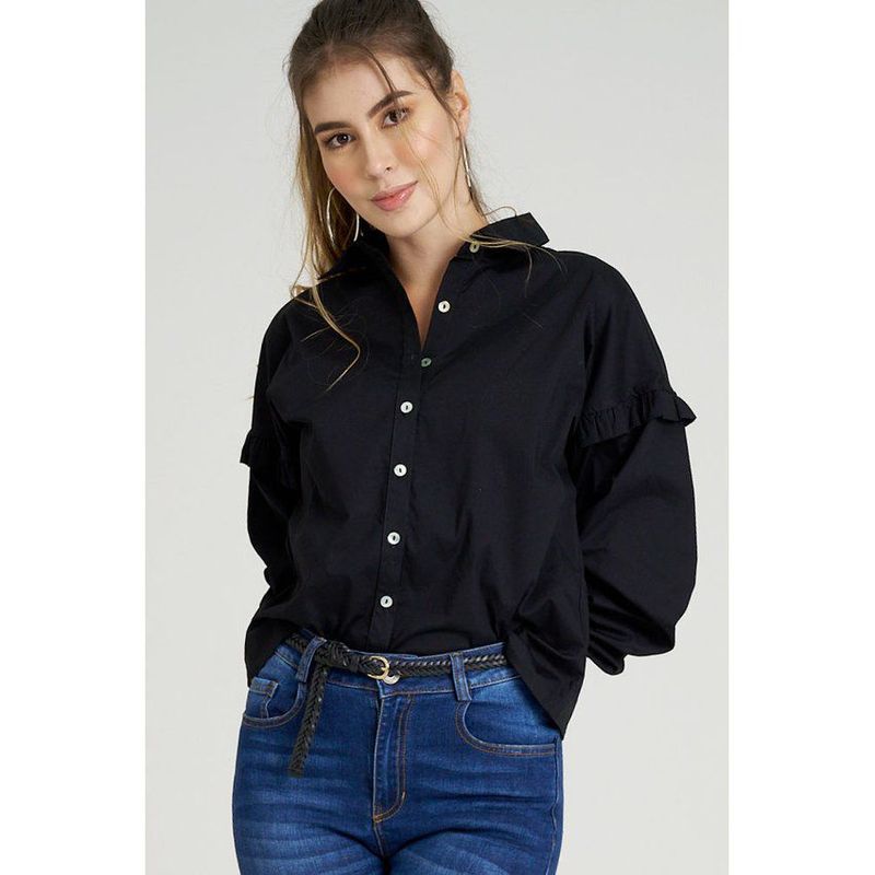 RAGGED - Camisa oasis ragged negro