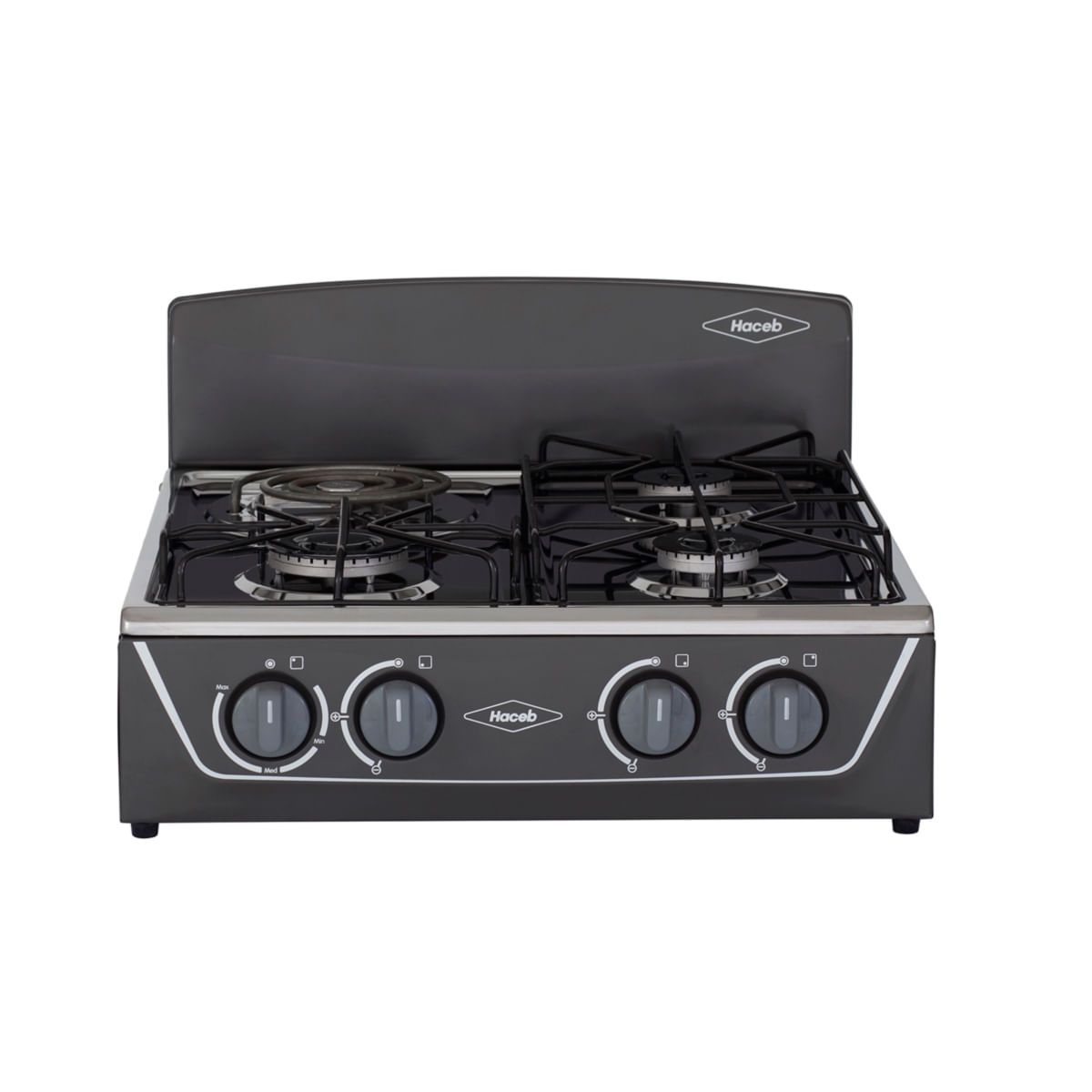 HACEB - Estufa De Mesa Avellana Torre Mixta 3x1 Gas Propano Plata
