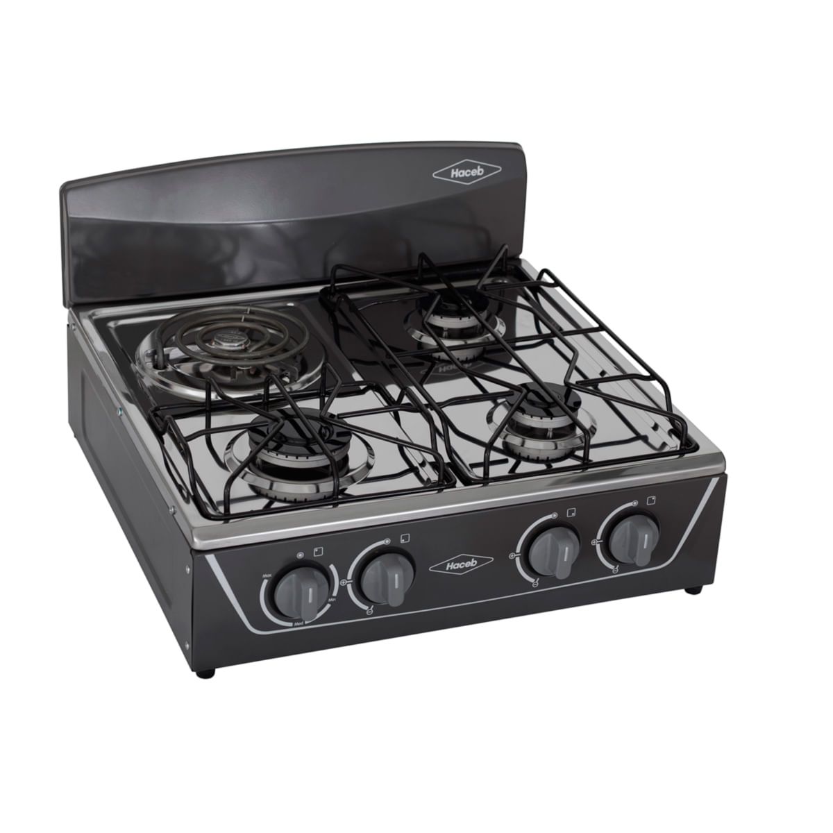 HACEB - Estufa De Mesa Avellana Torre Mixta 3x1 Gas Propano Plata
