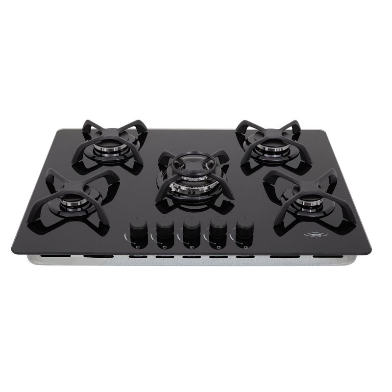 HACEB - Estufa de empotrar Cristal negro 76 cm triple llama gas natural