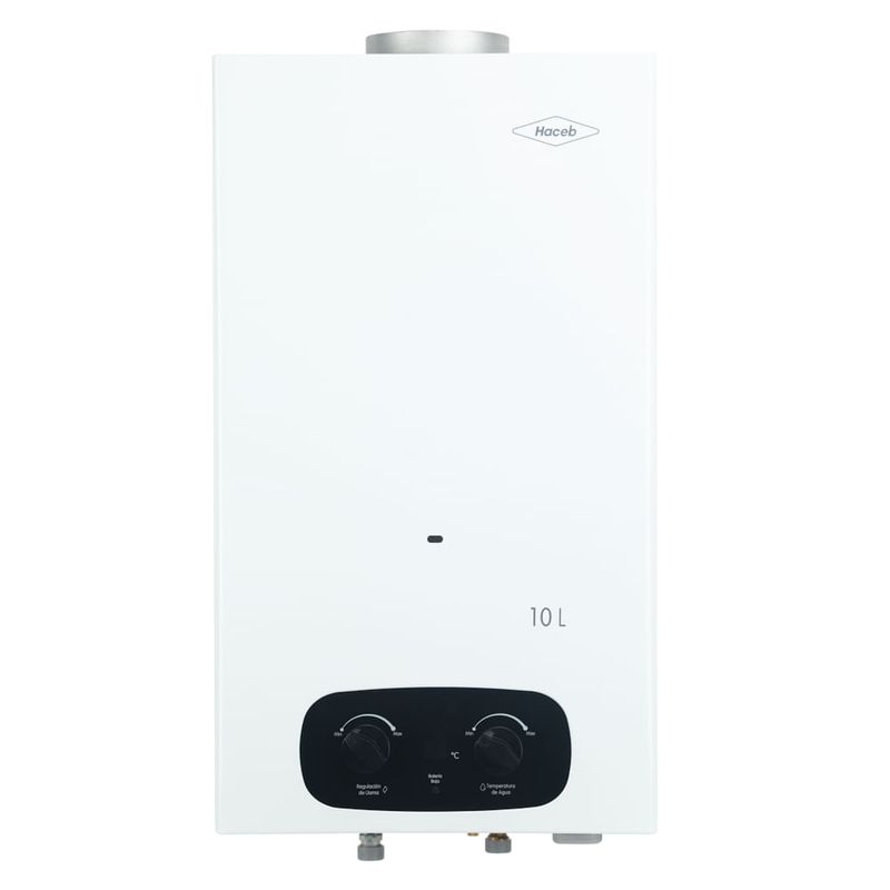 HACEB - Calentador de agua Haceb de paso a gas natural tiro natural Bambú 10 litros blanco