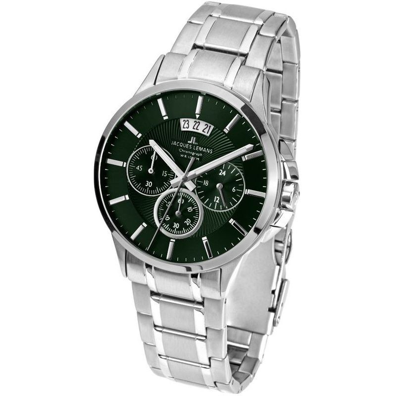 JACQUES LEMANS - Reloj hombre plateado JL con 5 Complementos Premium