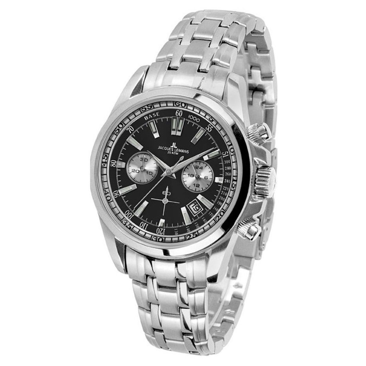 JACQUES LEMANS - Reloj hombre plateado JL con 5 Complementos Premium