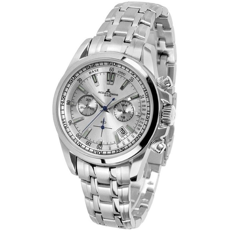JACQUES LEMANS - Reloj hombre plateado JL con 5 Complementos Premium