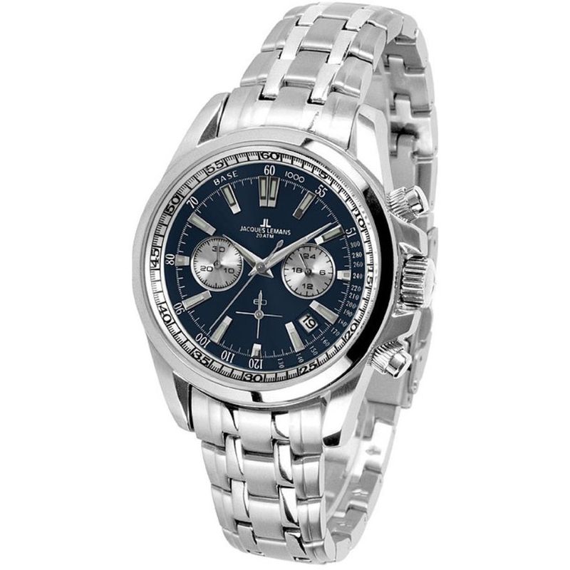 JACQUES LEMANS - Reloj hombre plateado JL con 5 Complementos Premium