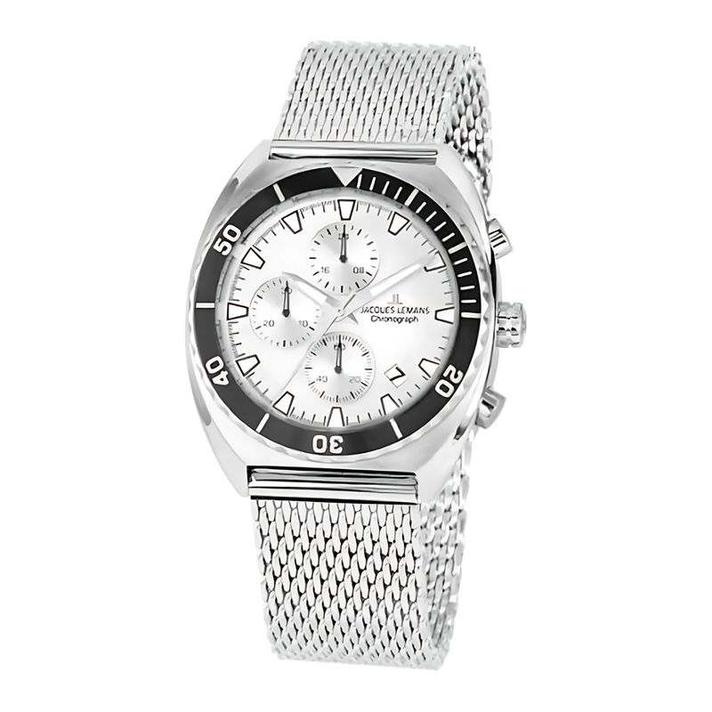 JACQUES LEMANS - Reloj hombre plateado JL con 5 Complementos Premium
