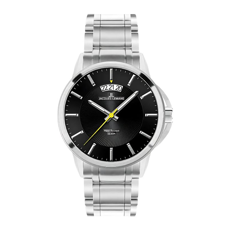 JACQUES LEMANS - Reloj hombre plateado JL con 5 Complementos Premium