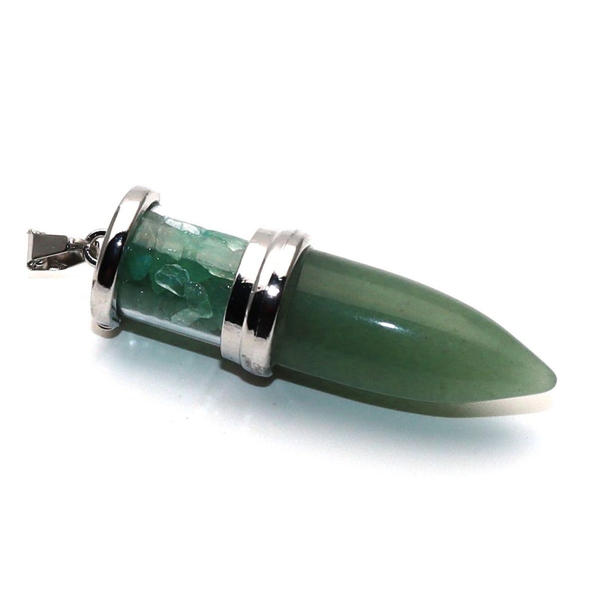 DAYOSHOP - Collar Cuarzo Jade Piedra Natural Pendulo Bala  Estuche