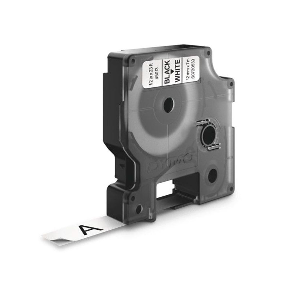 DYMO - Etiqueta plástica Dymo D1 12mm texto negro fondo blanco