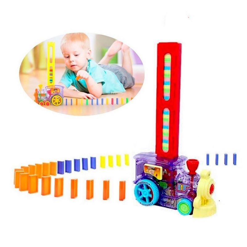 DAYOSHOP - Tren Domino Automático Ficha Coche Electrónico Niño Juguete