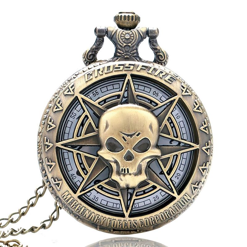 DAYOSHOP - Reloj Bolsillo Calavera Catrina Mas Estuche Mas Bateria