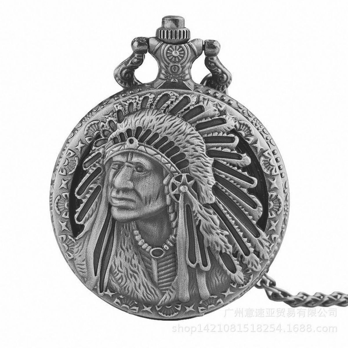 DAYOSHOP - Reloj Bolsillo Jefe Indio Mas Estuche Mas Bateria