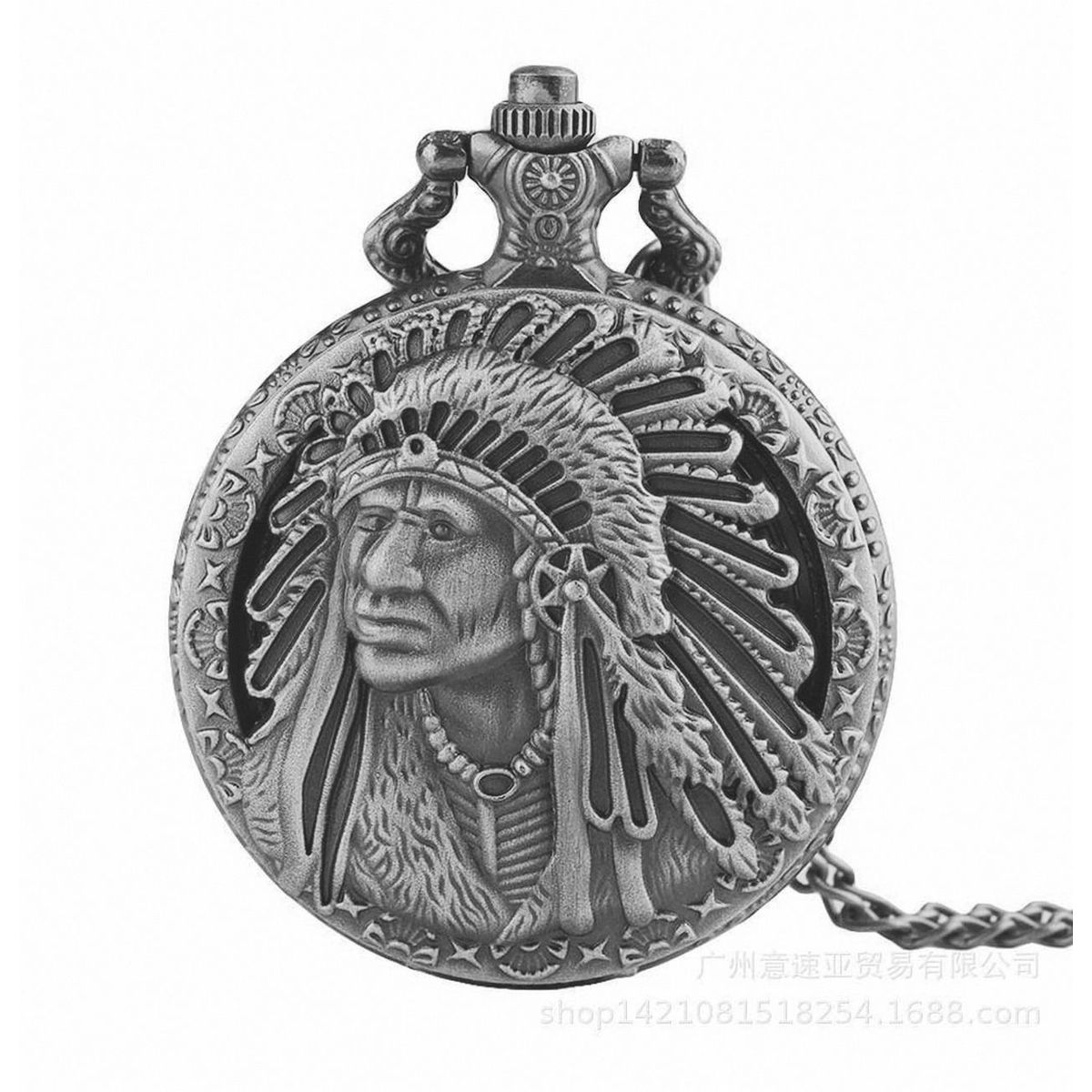 DAYOSHOP - Reloj Bolsillo Jefe Indio Mas Estuche Mas Bateria