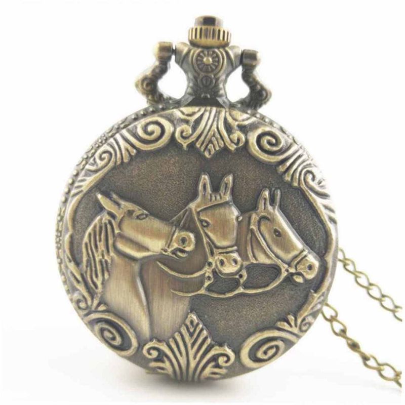 DAYOSHOP - Reloj Bolsillo Caballo Mas Estuche Mas Bateria