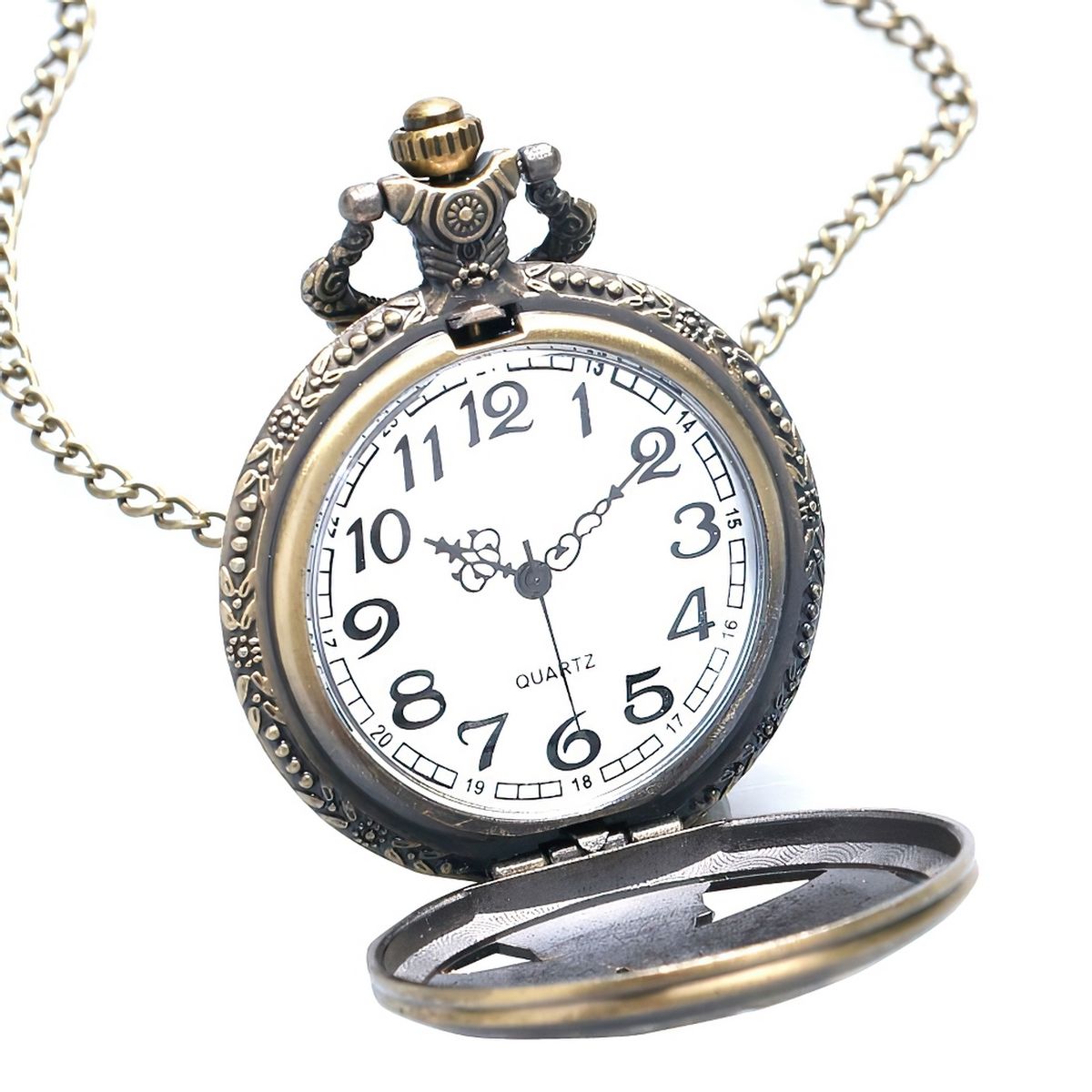 DAYOSHOP - Reloj Bolsillo Estatua De La Libertad Mas Estuche Mas Bateria