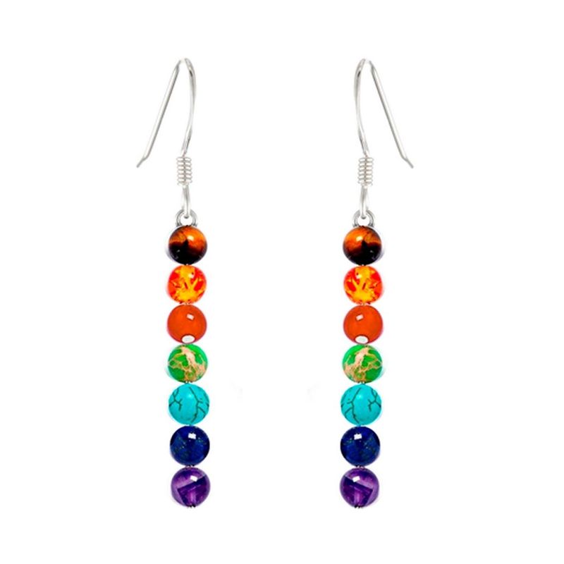 DAYOSHOP - Aretes Cuarzo 7 Chakras + Estuche