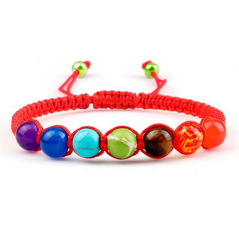 DAYOSHOP - Pulsera 7 Chakras Cuarzos Tejida Unisex + Estuche_.