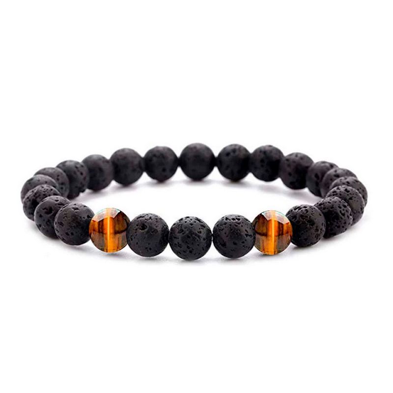 DAYOSHOP - Pulsera Piedra Volcánica Ojo De Tigre  Estuche