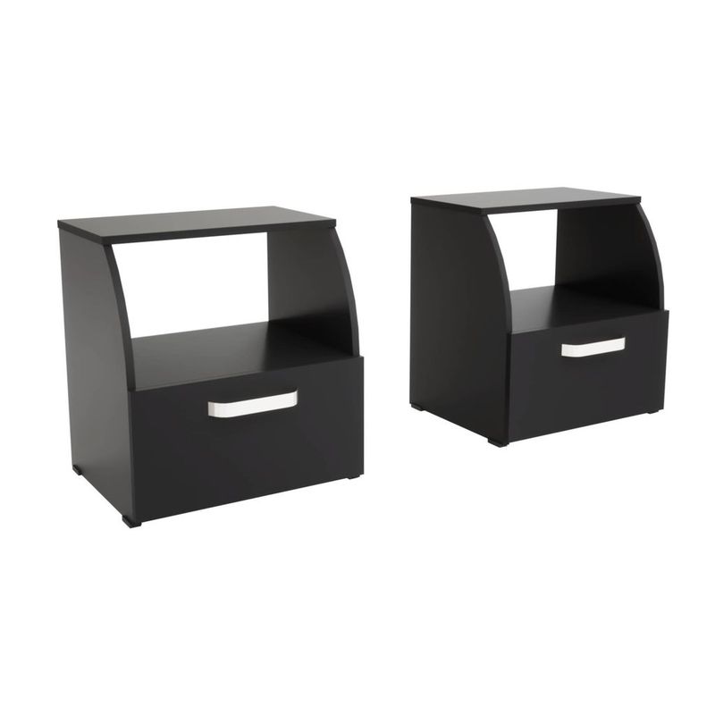 MADERKIT - Combo X 2 Mesas De Noche Maderkit M01324 Color Negro-prm