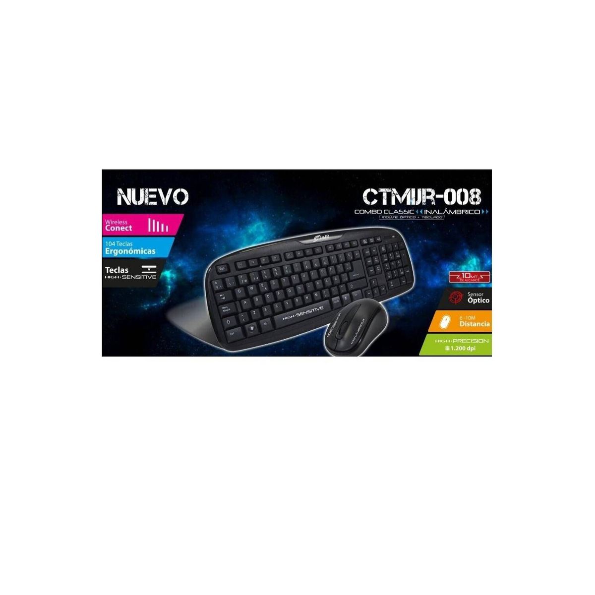 J&R - Combo teclado y mouse inalambrico j&r ctmijr-008