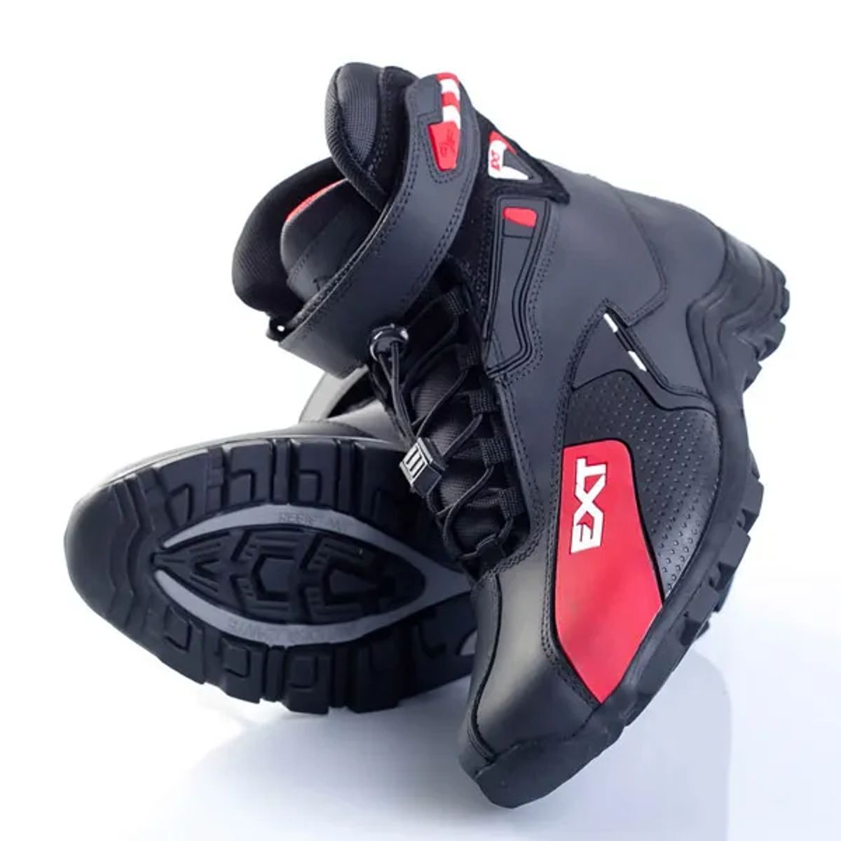 HERREROS - Bota Hombre Motero -Herreros- Extreme Negro x Rojo