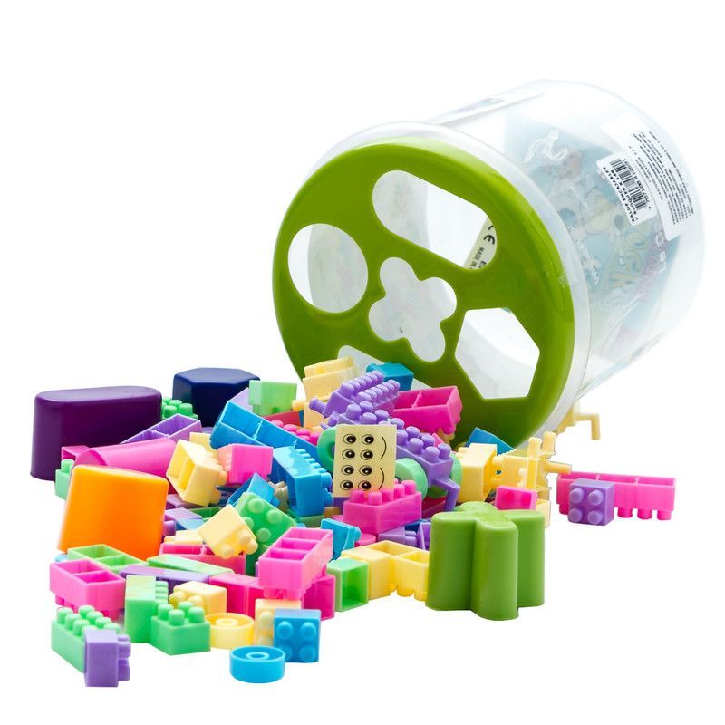 CREAPLAST - Balde Con Encajables y Bloques x148 Creaplast - Multicolor