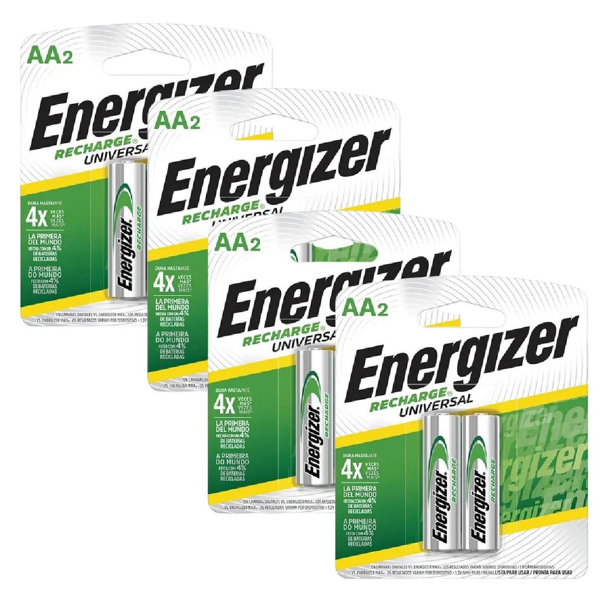 ENERGIZER - Pilas Recargables Energizer 2AA x4 Und (8 Pilas)
