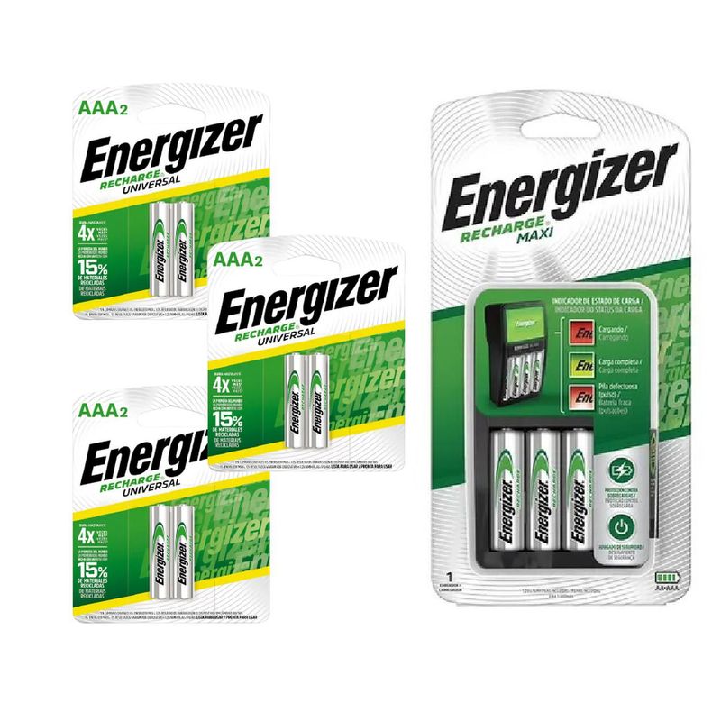ENERGIZER - Cargador de Pilas MAXI Energizer + 6AAA