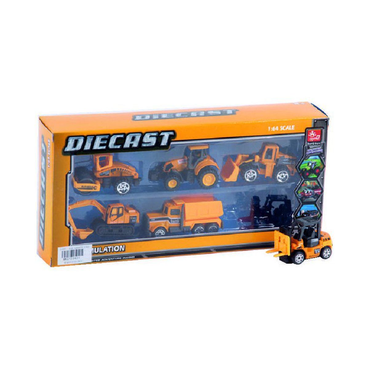 JUGUETELANDIA - Set Carros Metalicos Construccion X 6 Caja