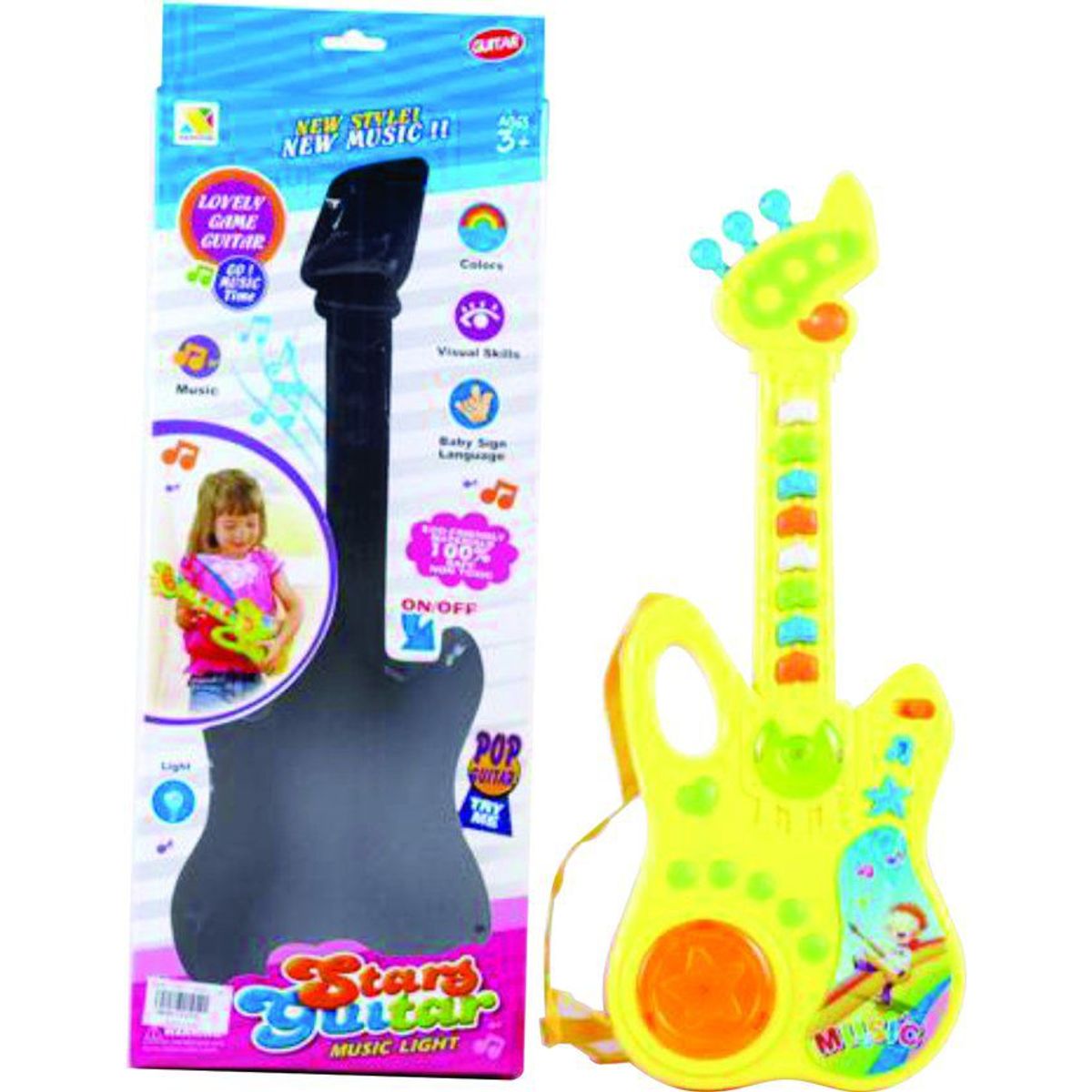 JUGUETELANDIA - Guitarra Stars Sonidos Luces y Colores Caja