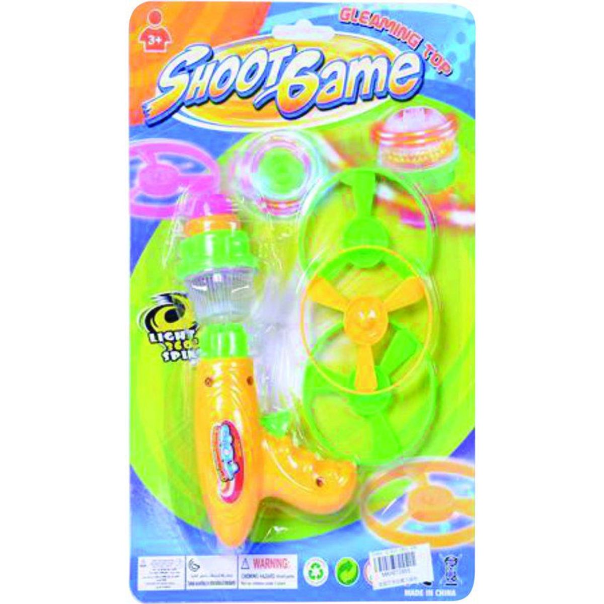 JUGUETELANDIA - Lanza Helices Y Trompo Gleaming Blister.