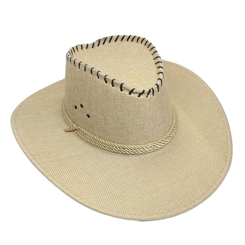 VELBROS - Sombrero Vaquero Texano Llanero Norteño Hombre Mujer Sol - Beige