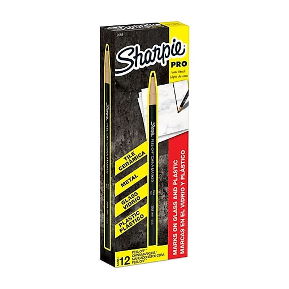 SHARPIE - Lápiz de cera Sharpie Industrial color negro caja x 12 und