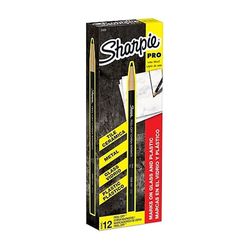 SHARPIE - Lápiz de cera Sharpie Industrial color negro caja x 12 und