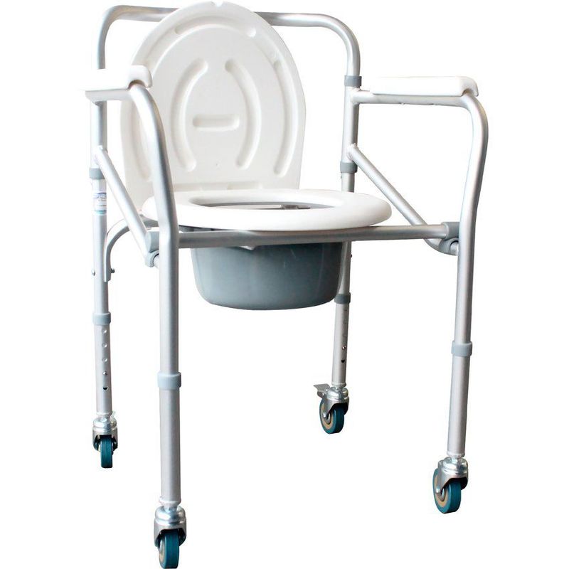 TME - Silla sanitaria en aluminio con rodachines tme696l