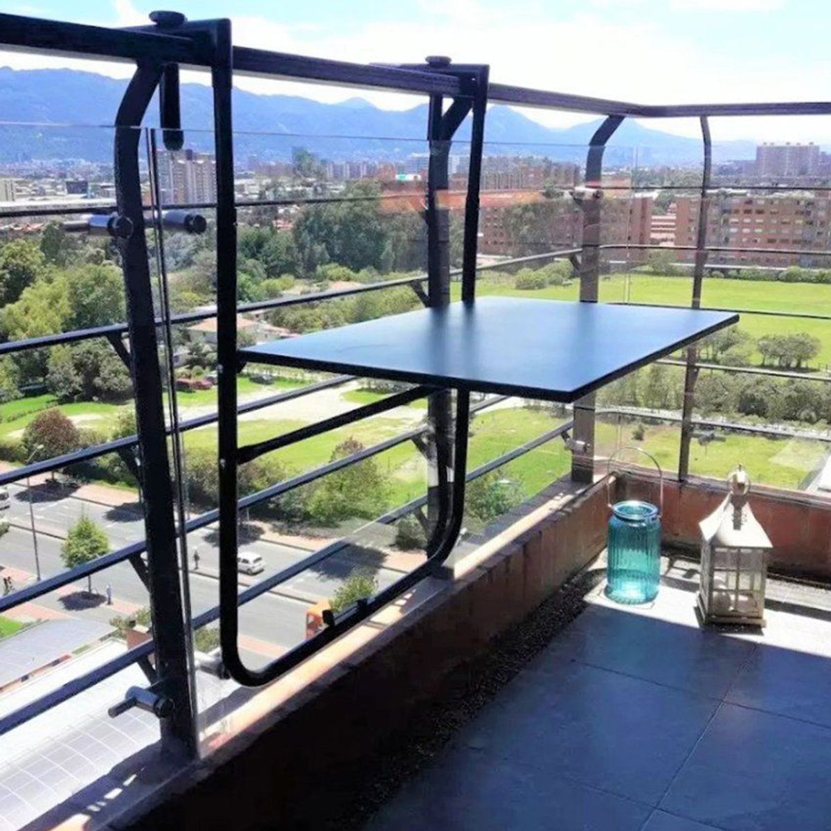 RONDA - Mesa pleg/balcon 60 x 40 cmts negro