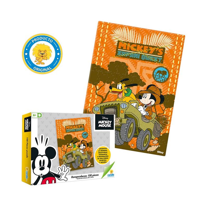DISNEY - Rompecabezas 100 Pzas Mickey Club House Ronda- Multicolor