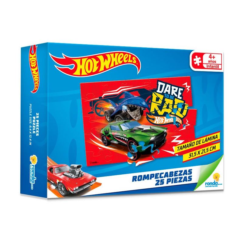 HOT WHEELS - Rompecabezas X 25 Pzas Estandar Hot Wheels Ronda