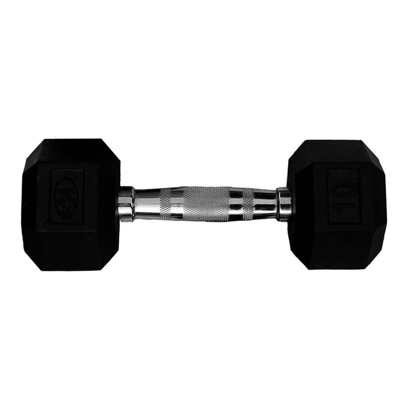 K6 - Mancuerna Hexagonal Encauchetada 45kg K6 Gym Pesa 10lbs