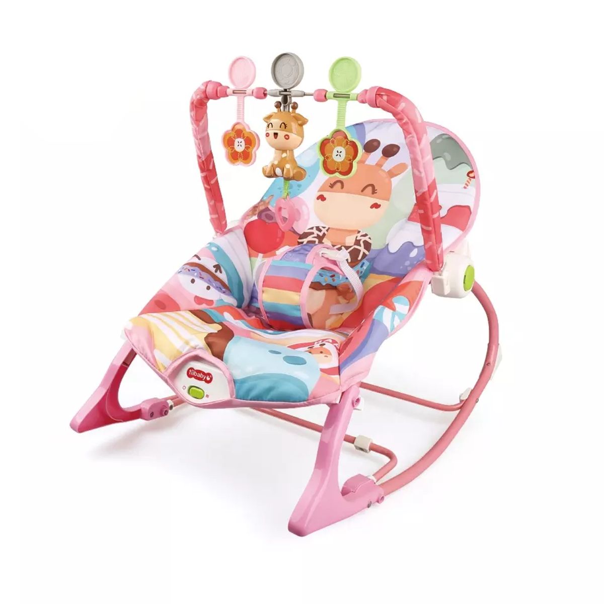 BABY ON - Silla mecedora vibradora y musical para bebe 3 en 1 jirafa